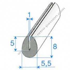 U-SHAPED SHEET METAL FINISHING JOINT, SOLD BY THE METRE