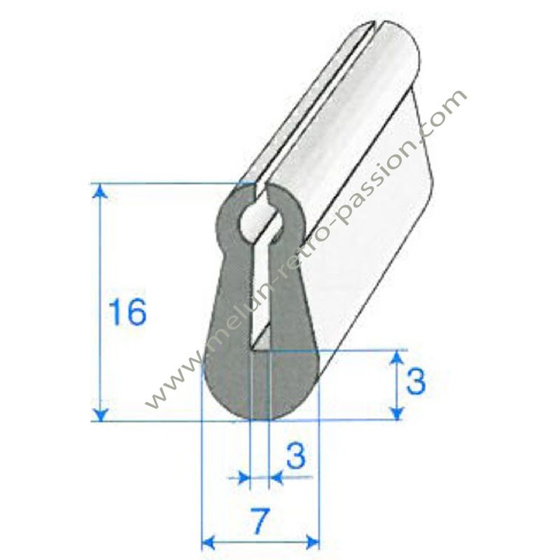 SOFT GREY DOOR ENTRY SEAL PER METRE RENAULT 4CV