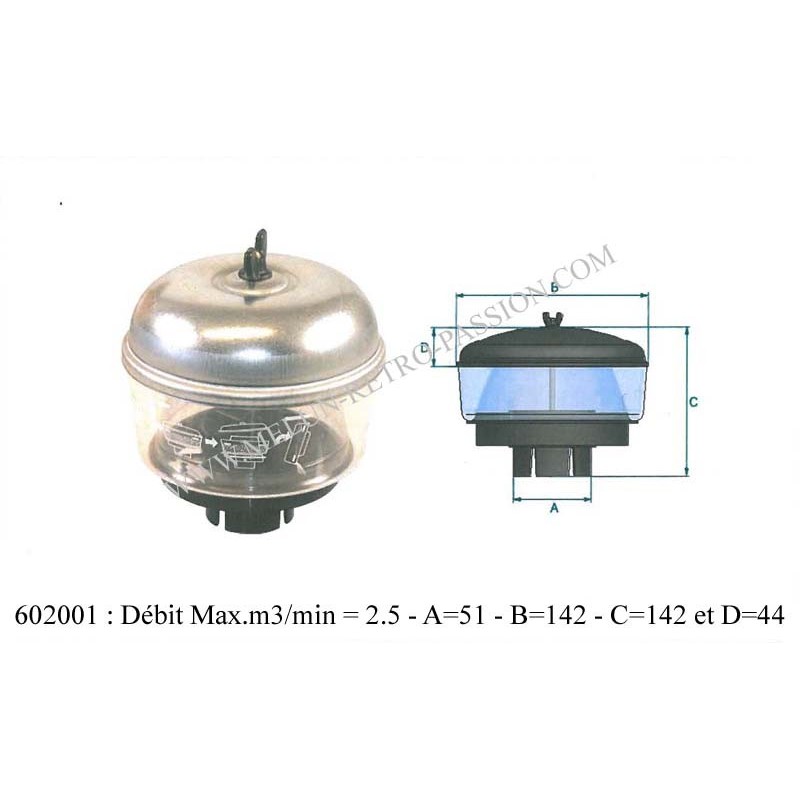 CYCLONE AIR FILTER DIAMETER 50mm.