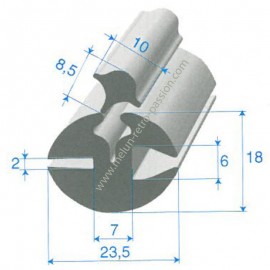 ADAPTABLE WINDSCREEN SEAL WITH KEY - PER METRE