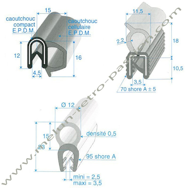 JOINTS DE PORTE ARRIERE - LE KIT POUR RENAULT R4 F6