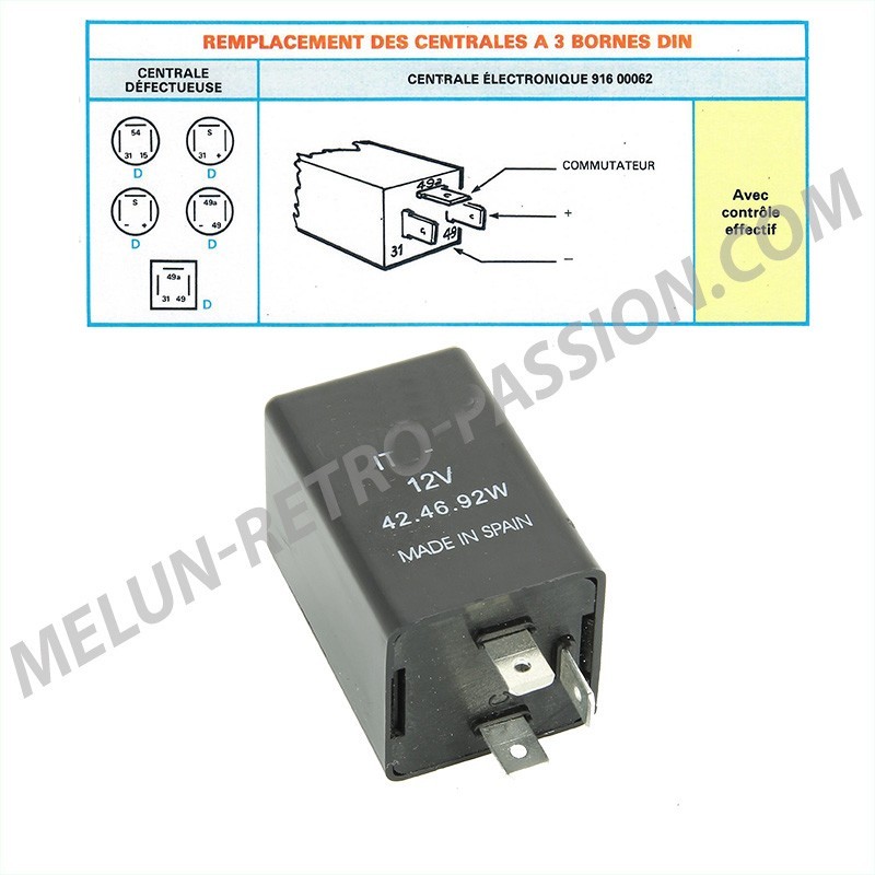 7686712 Centrale clignotante relais clignotants 2P/12V 