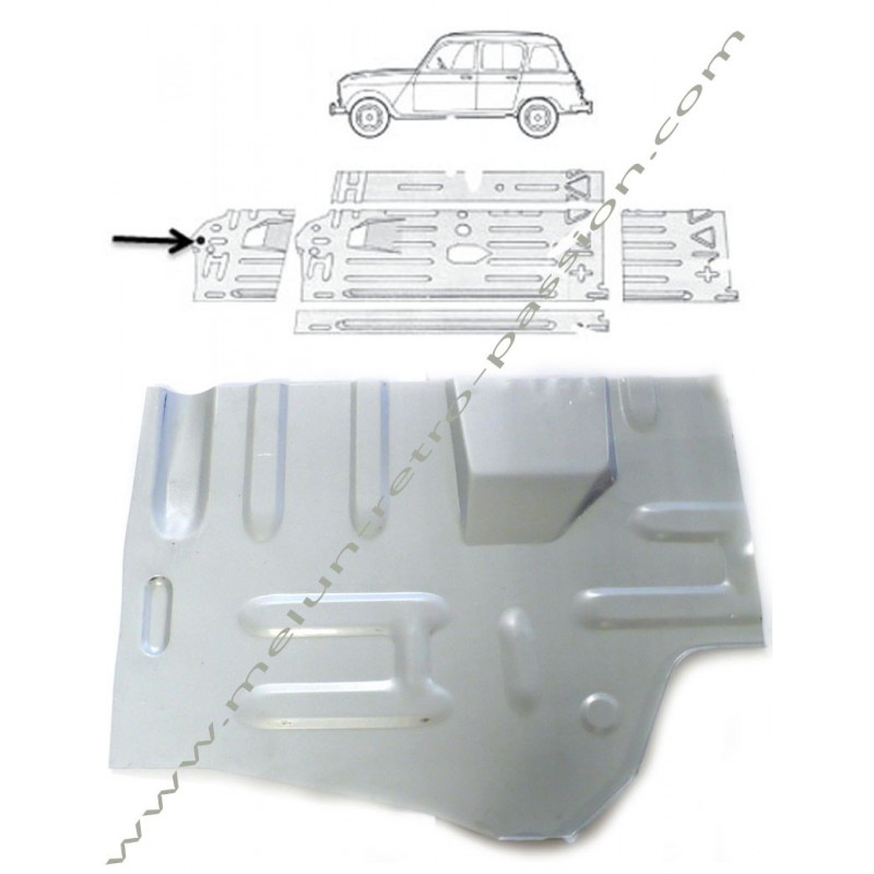 DESSOUS DE PLANCHER AVANT GAUCHE RENAULT R4 et R6