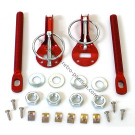 RED ALUMINIUM BONNET FASTENER WITH GUIDE PIN - PER PAIR