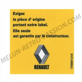 AUTOCOLLANT RENAULT "Demand the original part".