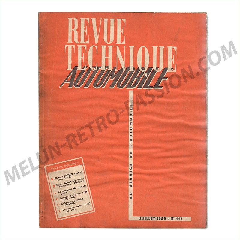 REVUE TECHNIQUE AUTOMOBILE PEUGEOT CAMIONNETTE D 3 A - BUICK V8 (suit