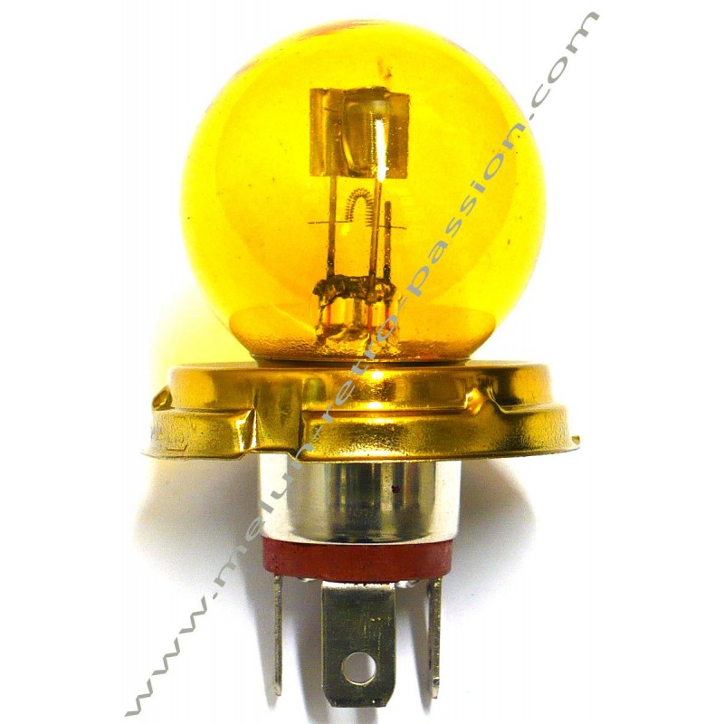AMPOULE LAMPE 12 V. CODE PHARE MONTAGE CODE EUROPEEN JAUNE