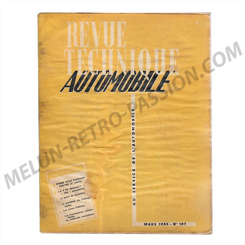 REVUE TECHNIQUE AUTOMOBILE DYNA PANHARD 1954-1955 (2EME LOTS)