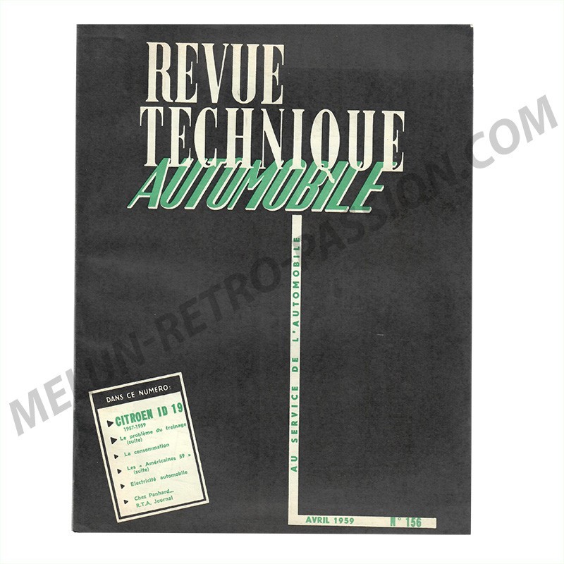 REVUE TECHNIQUE AUTOMOBILE CITROËN ID 19 1957-1959