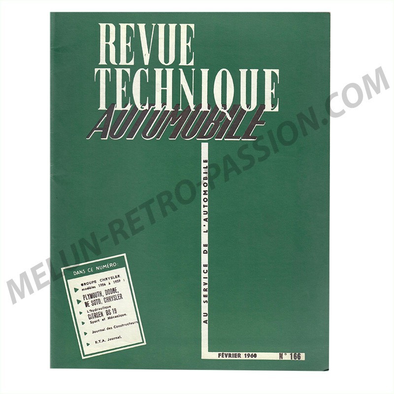 REVUE TECHNIQUE AUTOMOBILE CHRYSLER 1956-1959 - HYDRAULIQUE CITROËN D