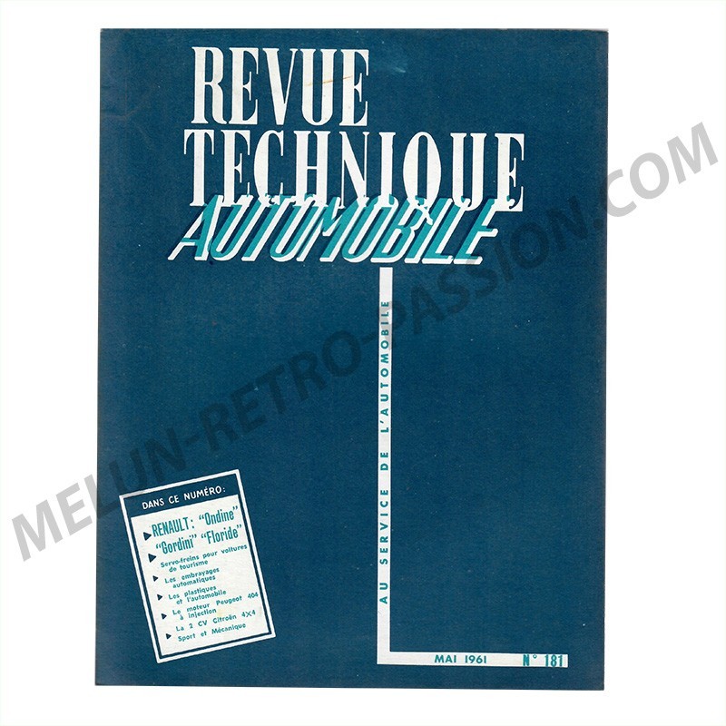 REVUE TECHNIQUE AUTOMOBILE RENAULT ONDINE, GORDINI, FLORIDE