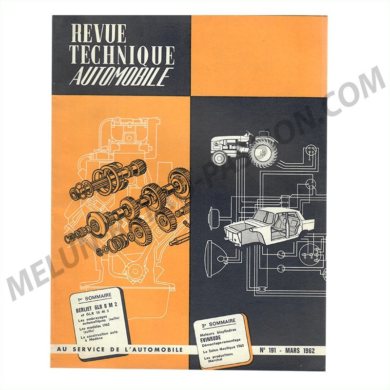 REVUE TECHNIQUE AUTOMOBILE BERLIET GLR 8 M 2 ET GLR 10 M 2 - MOTEUR E