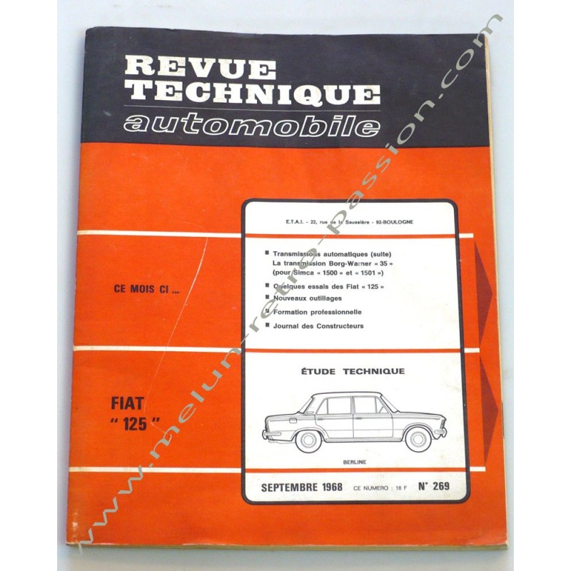 REVUE TECHNIQUE AUTOMOBILE FIAT 125