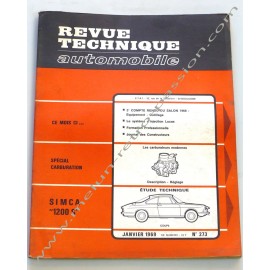 REVUE TECHNIQUE AUTOMOBILE SIMCA 1200 S