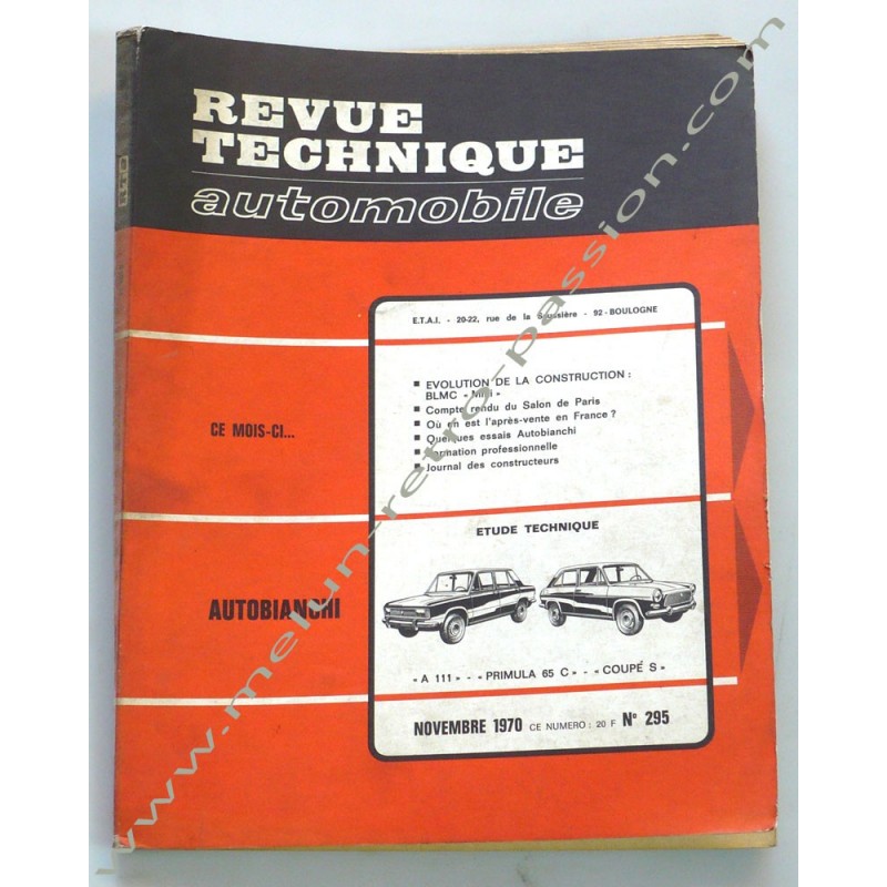REVUE TECHNIQUE AUTOMOBILE AUTOBIANCHI - BLMC MINI
