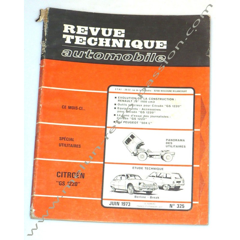 REVUE TECHNIQUE AUTOMOBILE CITROEN GS - RENAULT 8