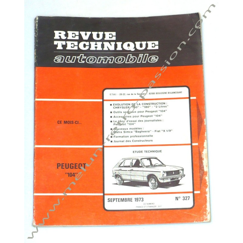 REVUE TECHNIQUE AUTOMOBILE PEUGEOT 104 - CHRYSLER