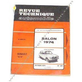 REVUE TECHNIQUE AUTOMOBILE RENAULT 16 TX