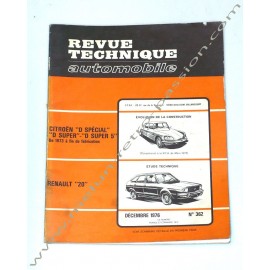 REVUE TECHNIQUE AUTOMOBILE RENAULT 20 -...