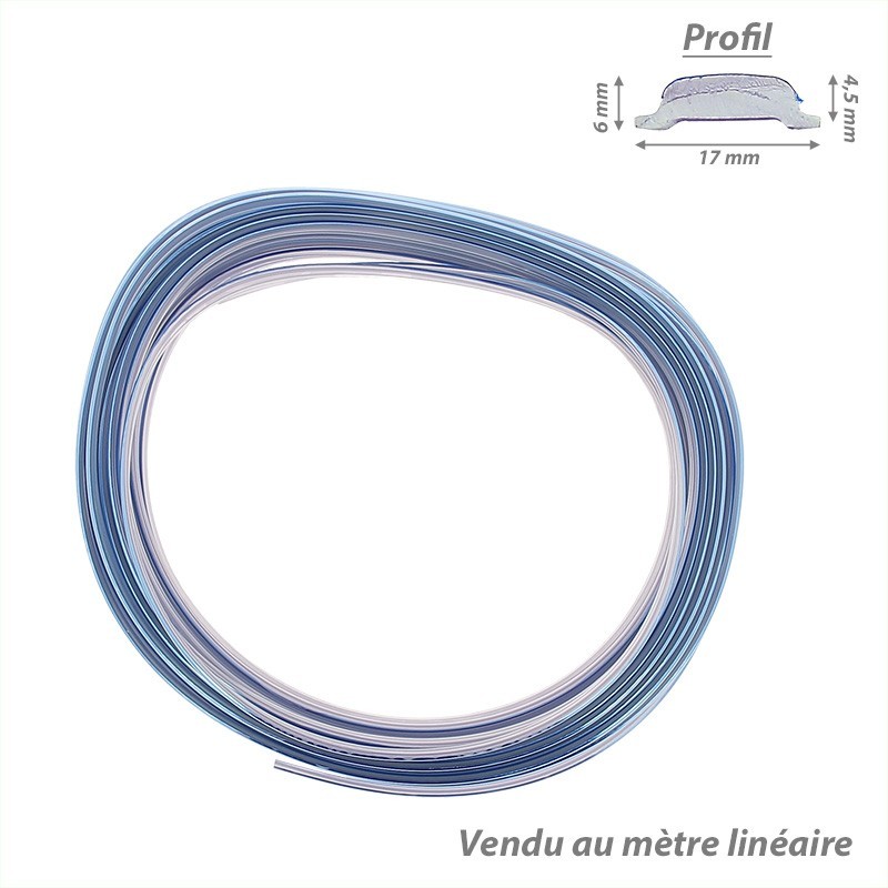 CLE DE PARE BRISE ET DE LUNETTE ARRIERE PLAT CHROME (Vendue au ML)