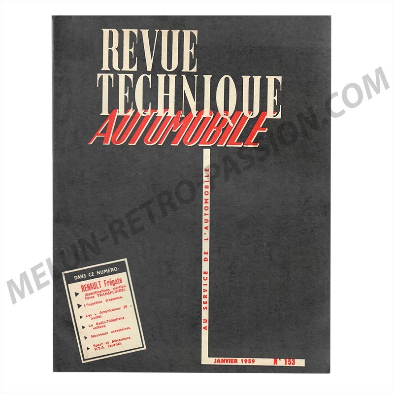 REVUE TECHNIQUE AUTOMOBILE RENAULT Frégate (Spécifications part. Tran