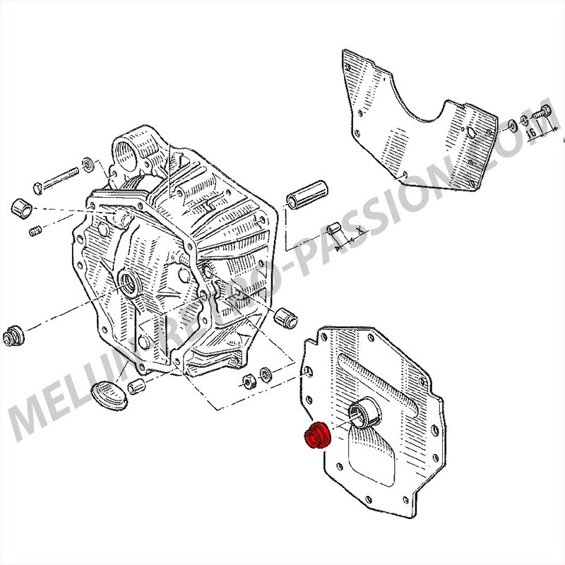 CAJA DE CAMBIOS DE ENTRADA DE JUNTA SPI tipos 354, HA0 RENAULT R4, R5, R6