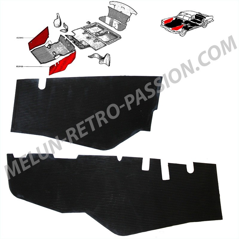 Black polyurethane trunk side mat - Renault Caravelle, Floride