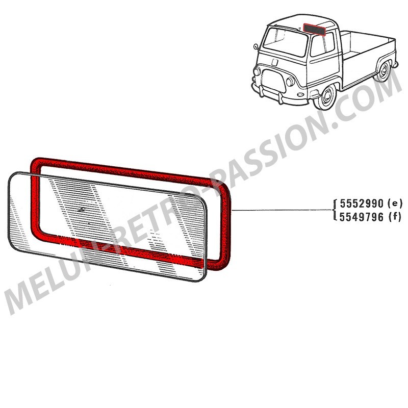 REAR WINDOW SEAL RENAULT ESTAFETTE PICK-UP