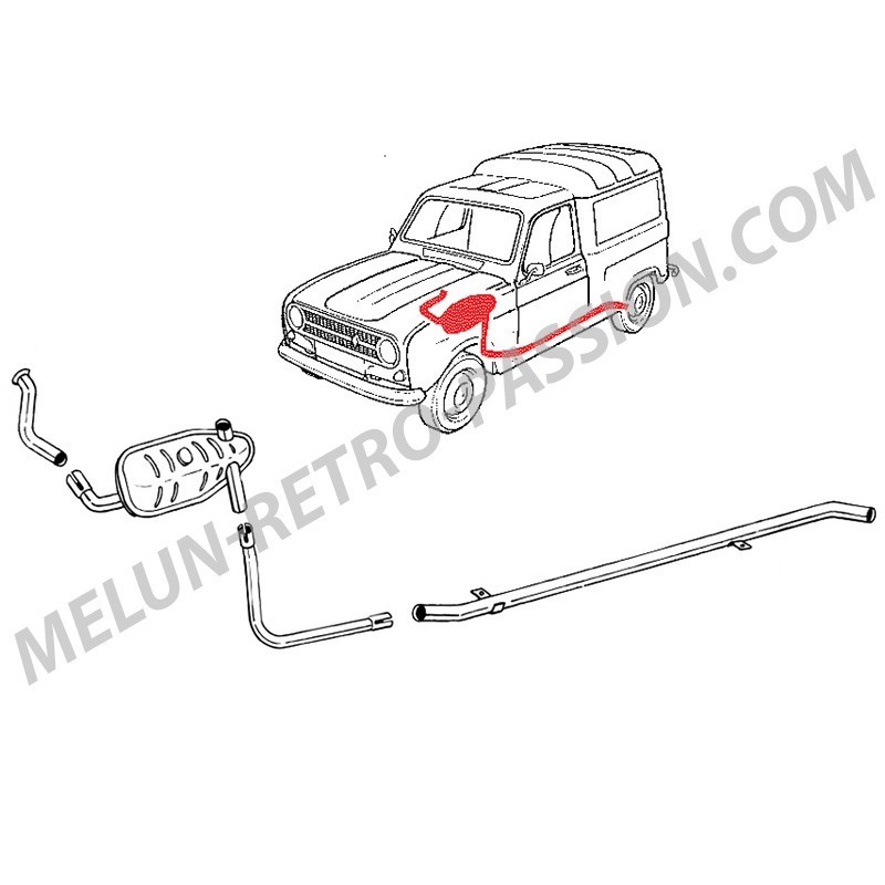 EXHAUST LINE RENAULT R4-F6 1108cm3 (1965-08/83)