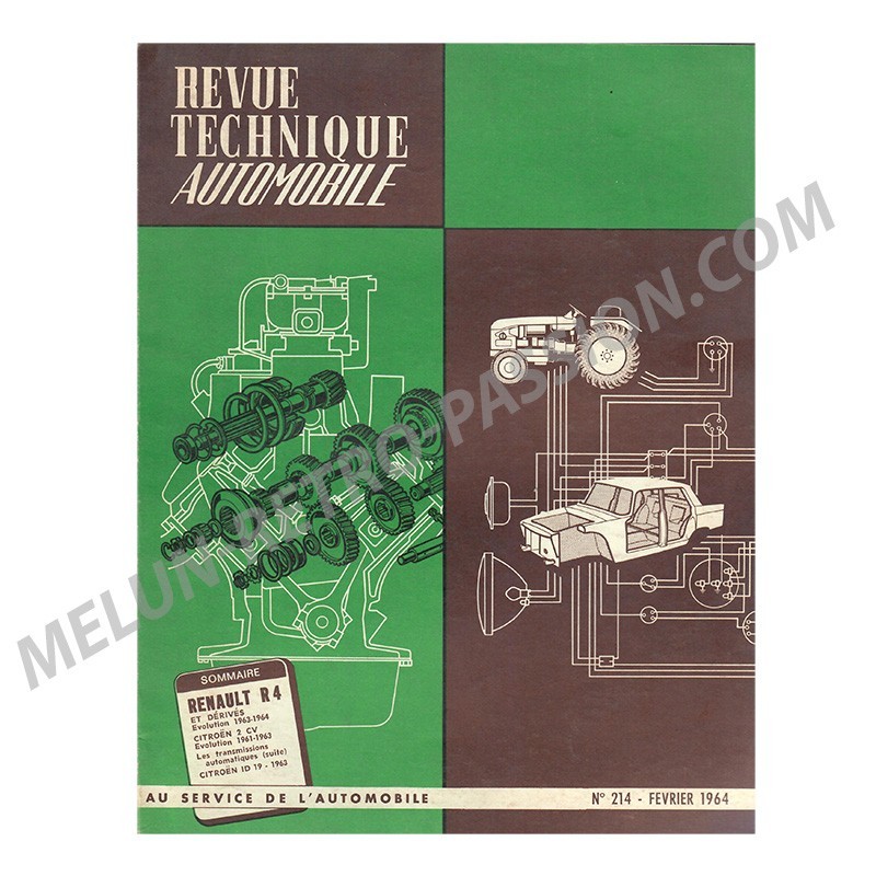 REVUE TECHNIQUE AUTOMOBILE RENAULT R4 1963-1964 CITROEN 2CV 1961-1963