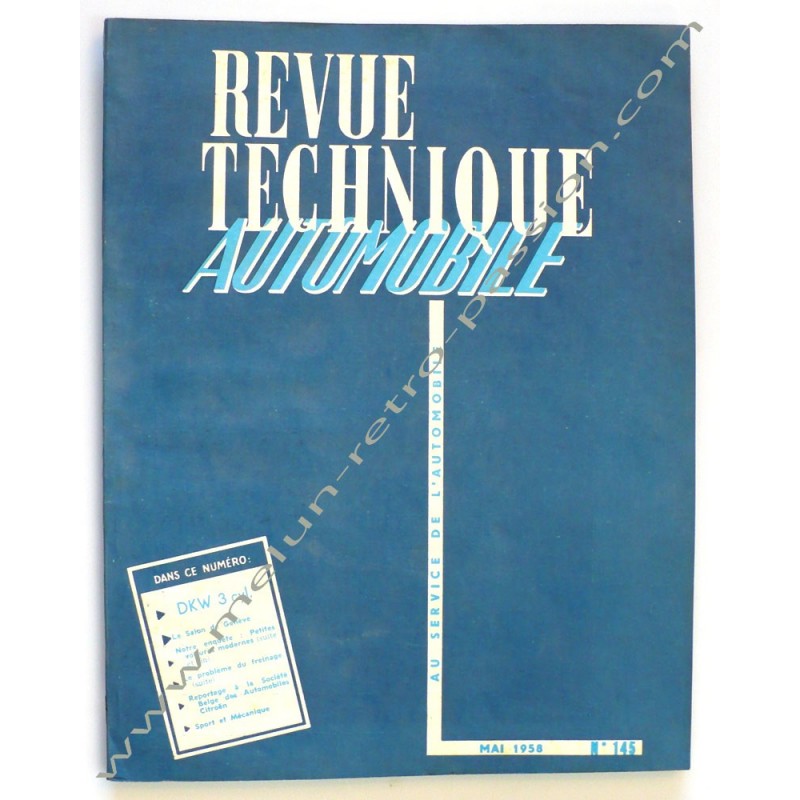 REVUE TECHNIQUE AUTOMOBILE DKW 3 cyl.