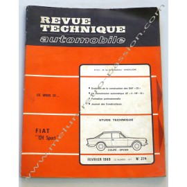 REVUE TECHNIQUE AUTOMOBILE FIAT 124 SPORT