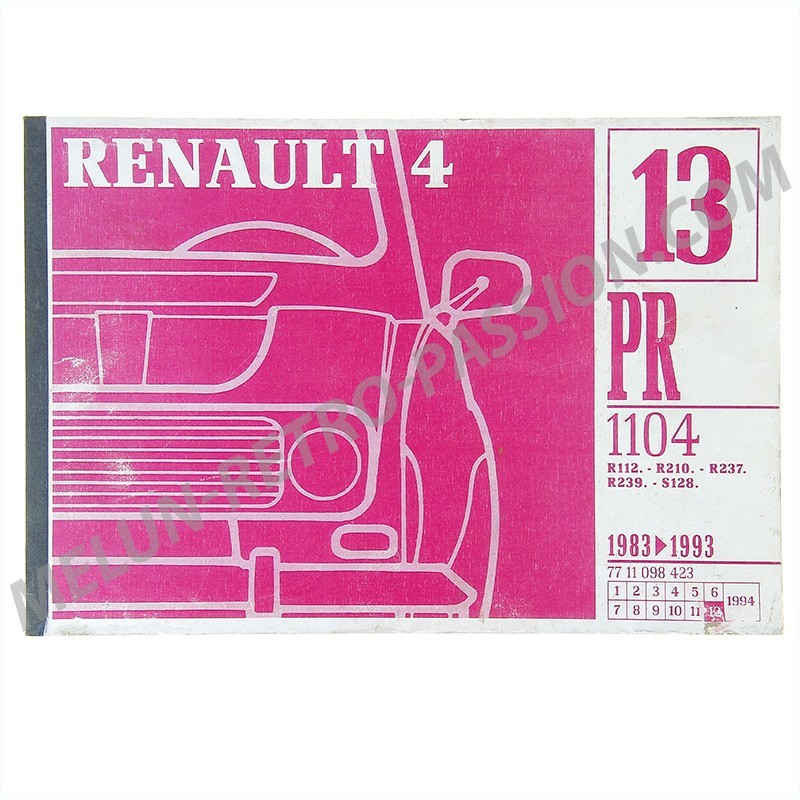 PR1104 - 12-1994 SPARE PARTS CATALOGUE RENAULT 4 FROM 1983 TO 19