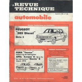 REVUE TECHNIQUE AUTOMOBILE PEUGEOT 305 - FORD...