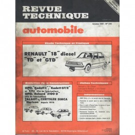 REVUE TECHNIQUE AUTOMOBILE RENAULT R18 - OPEL...