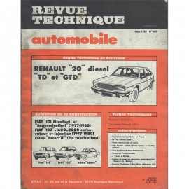 REVUE TECHNIQUE AUTOMOBILE RENAULT R20 TD et...