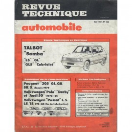 REVUE TECHNIQUE AUTOMOBILE TALBOT  SAMBA -...