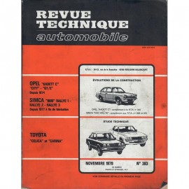 REVUE TECHNIQUE AUTOMOBILE TOYOTA - OPEL - SIMCA