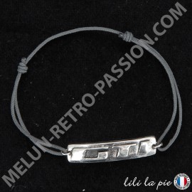 Pulsera Peugeot GTI, Letras GTI - Cordón negro