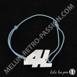 Bracelet Renault R4, Lettrage 4L - Cordelette Bleue