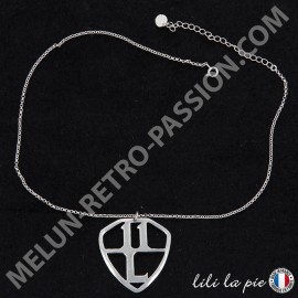 Collier Citroën Traction, Lettrage 11L - Chaine Argent