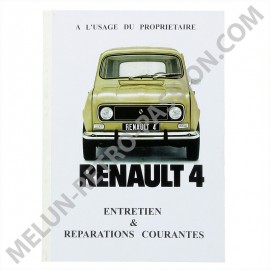 MANUEL D'ENTRETIEN ET REPARATIONS COURANTES POUR RENAULT 4