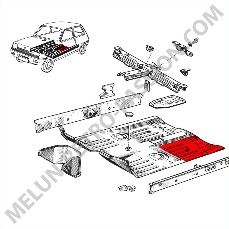 RENAULT R5 LEFT REAR FLOOR