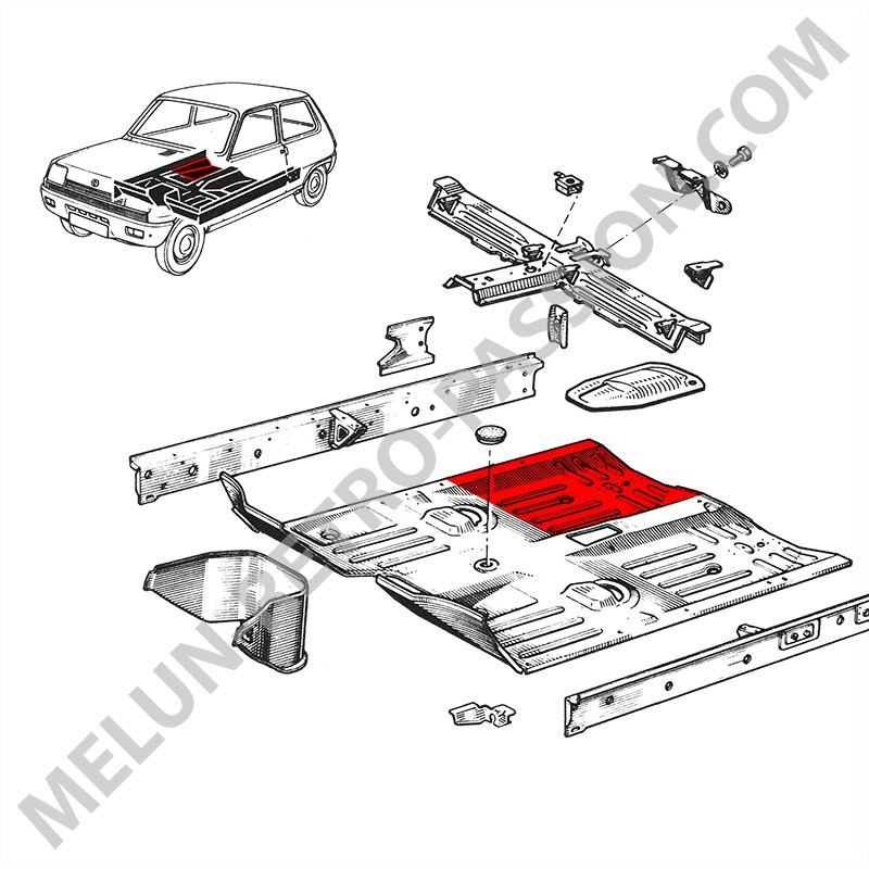 PISO TRASERO DERECHO RENAULT R5