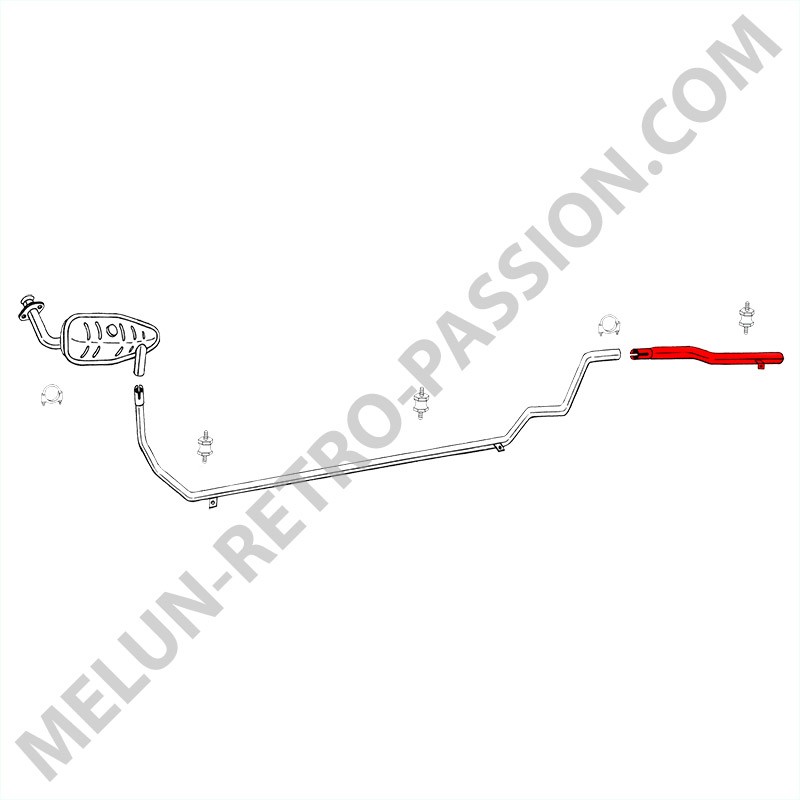 TUBE ARRIERE D'ECHAPPEMENT RENAULT R5