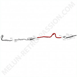 INTERMEDIATE EXHAUST TUBE RENAULT R12. 1108049467, 7700557060, 7700565829