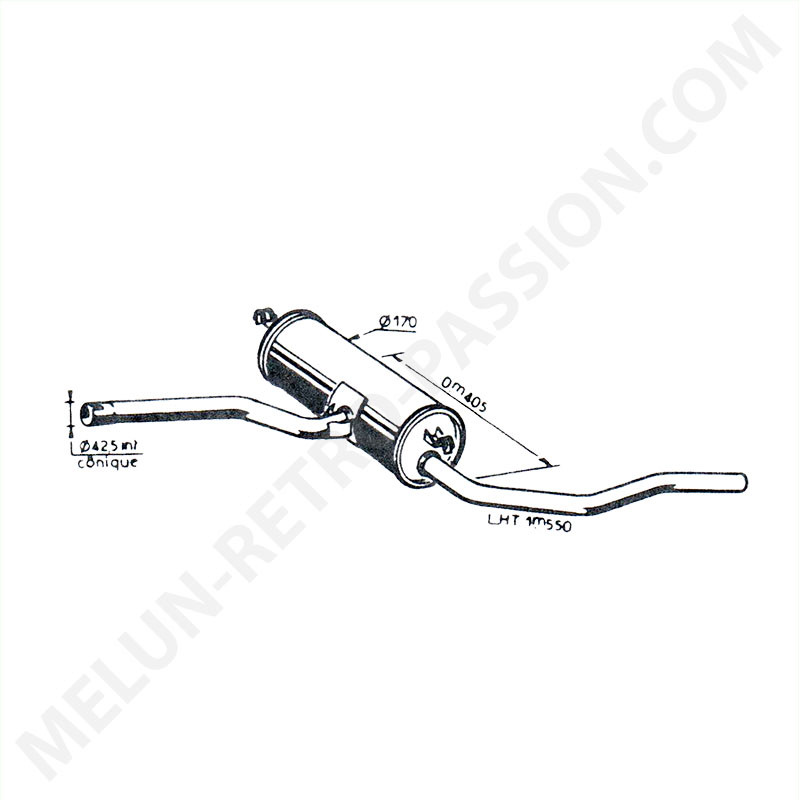 REAR SILENCERS SIMCA 1100, 5, 6, 7hp, Special, Ti. 19409507