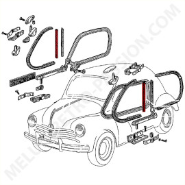 JUNTA DEL MÁSTIL DEL DEFLECTOR MÓVIL DELANTERO 2: RENAULT 4CVOREFERENCIAS MANUALES: 6052266, 6052265