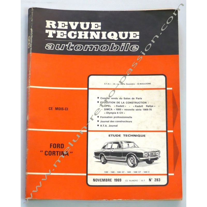 REVUE TECHNIQUE AUTOMOBILE FORD CORTINA