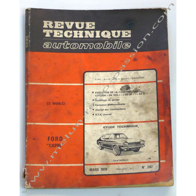 REVUE TECHNIQUE AUTOMOBILE FORD CAPRI - CITROEN DS